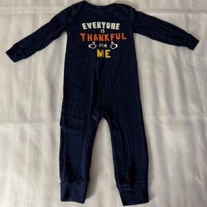 Carter’s Navy Blue 12M Thanksgiving One-Piece - Everyone is Thankful For Me